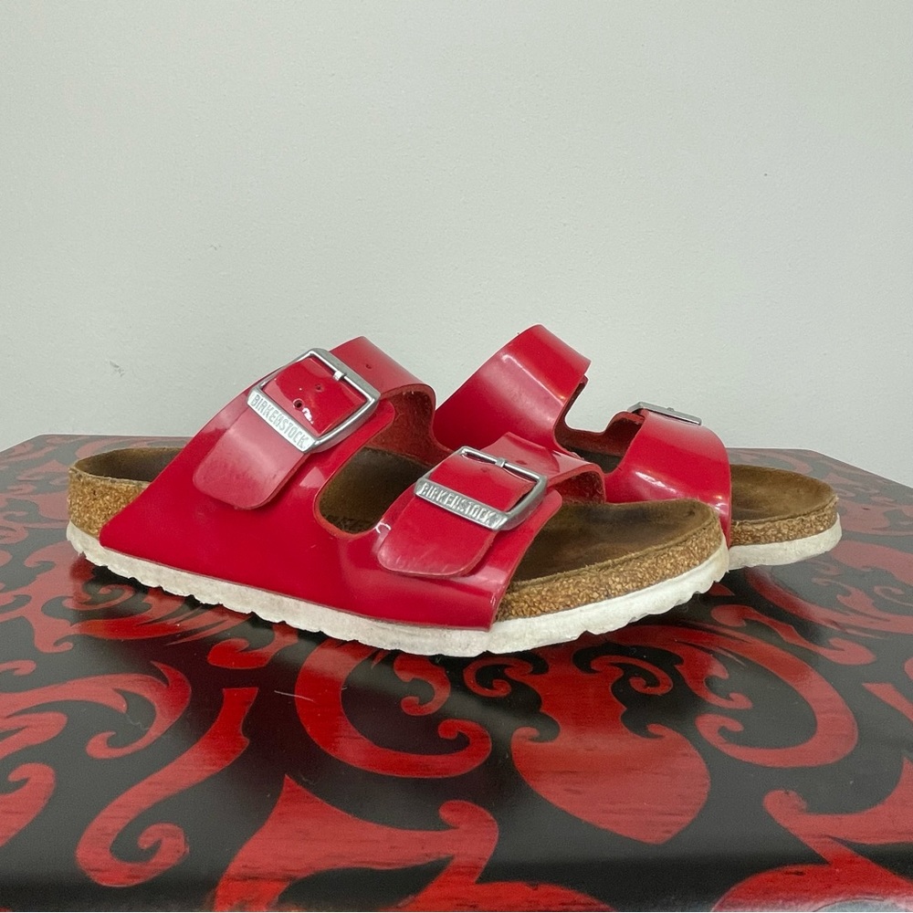 Red Patent Leather Birkenstock Sandals